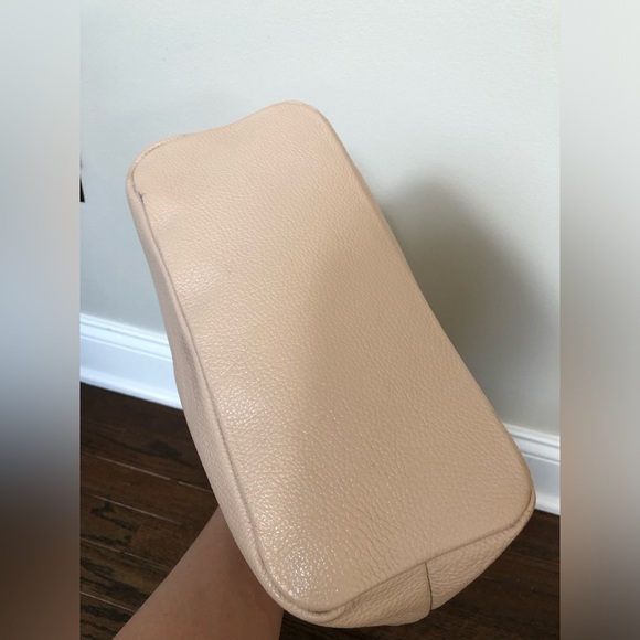 Vera Pelle Luisa Peachy Pink Genuine Italian Soft Leather Large Shoulder Bag - Picture 8 of 16